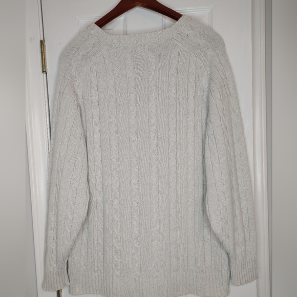 VINTAGE 80-90's ALEXANDER JULIAN COLOURS Cable Knit Crewneck Sweater, Ivory XXL - Picture 7 of 9
